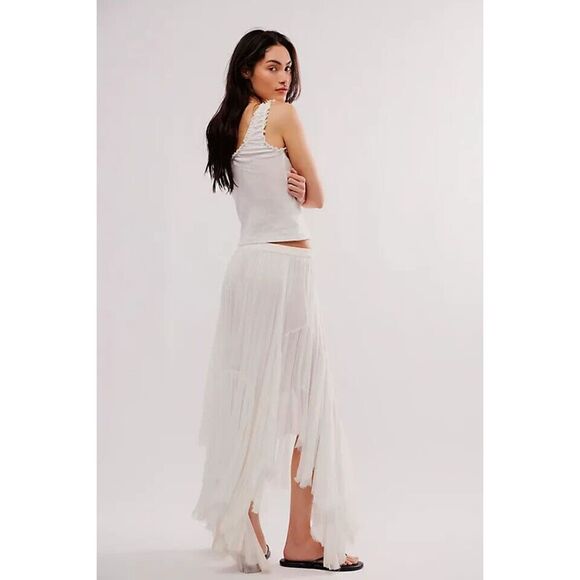 Free People White Midi Skirt - Picture 3 of 9